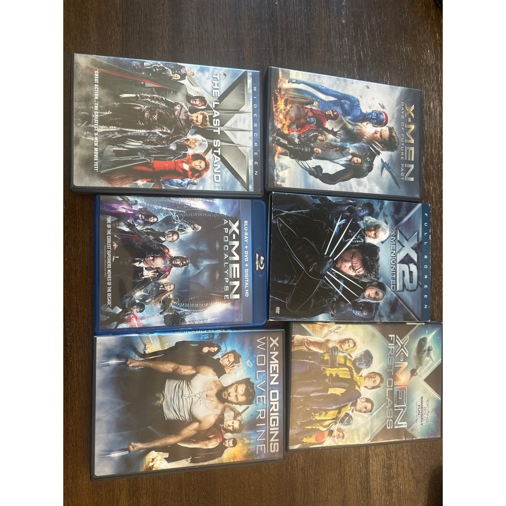 X-Men Marvel Movie DVD Blu-ray Lot of 6‎ Wolverine First Class Apocalypse X2 DVD